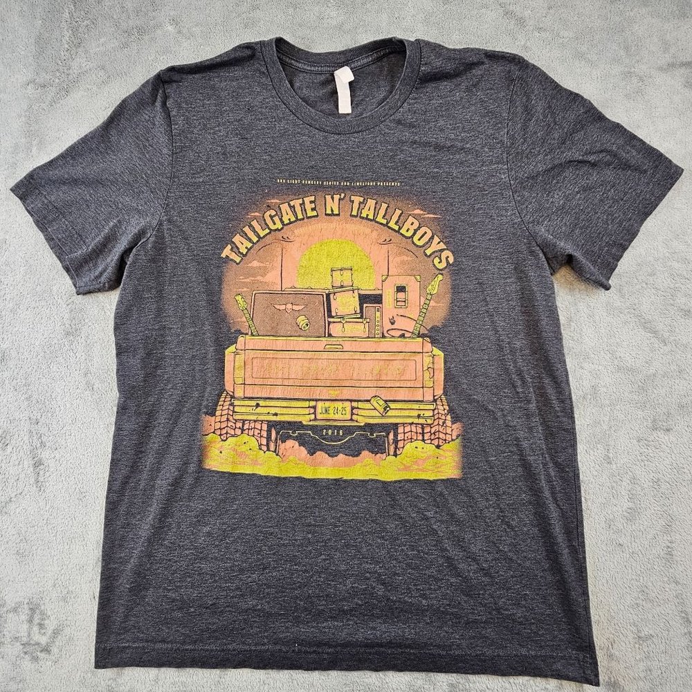 Tailgate N' Tallboys T-Shirt Men's Large Gray‎ 2016 Concert Chilicothe Illinois